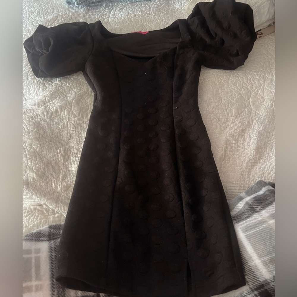 Betsy Johnson. XS black puff sleeve dress pageant / interview dress